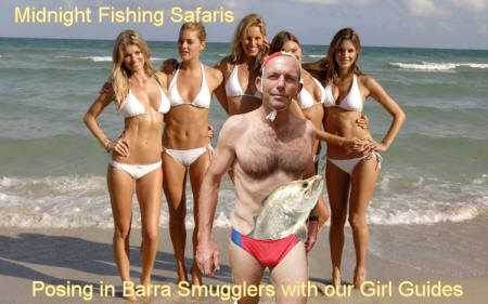tony abbott on sabatical with midnight fishing safaris and his budgie barra smugglers